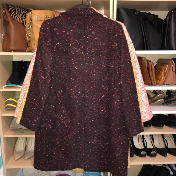 J Crew Daphne Topcoat Burgundy Tweed Multi 6
